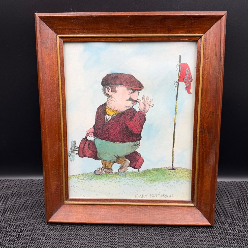 Vintage Gary Patterson Golf Cartoon Art Print Framed 8x10 Sports Humor